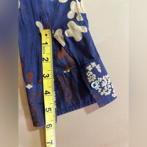 CRAIG TAYLOR BLOUSE Blouse/Shirt  Blue Twiggy Brown and White Pop Art Size M - Picture 14 of 16